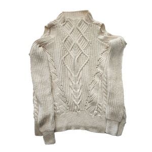 Rachel Roy Womens Cable-Knit Pullover Sweater, Off-White, XS EUC‎
